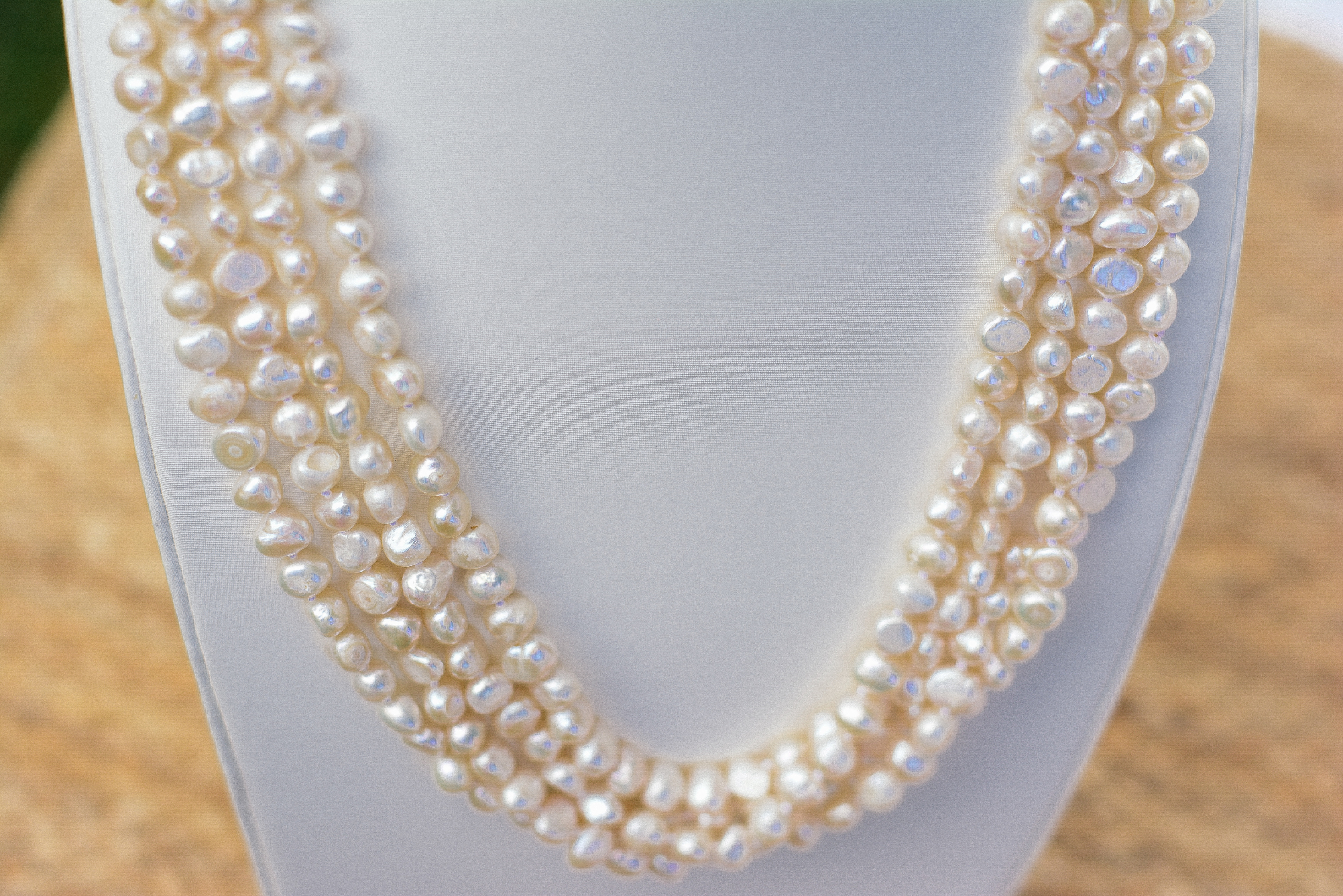 Doubled Ropes of Freshwater Pearls Necklace - 2 Color Choices