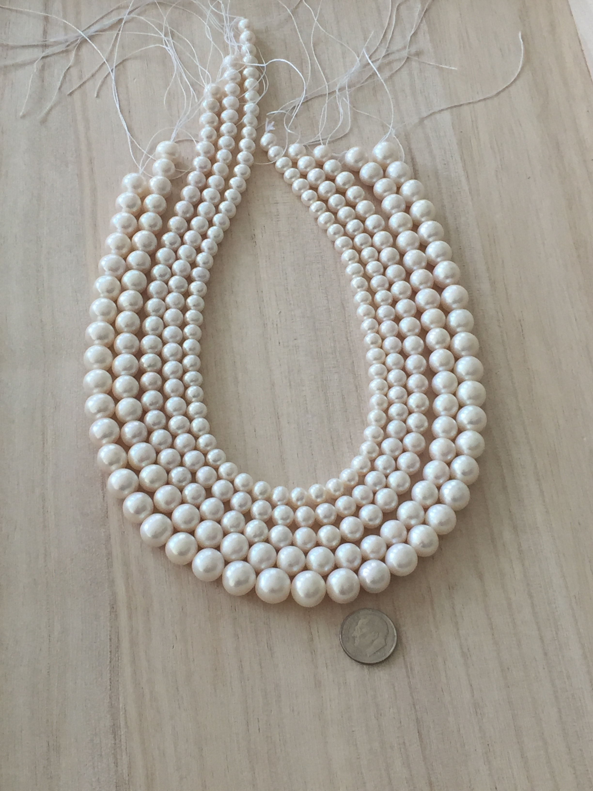 10-11mm Round Freshwater Pearls, White (16 Strand)